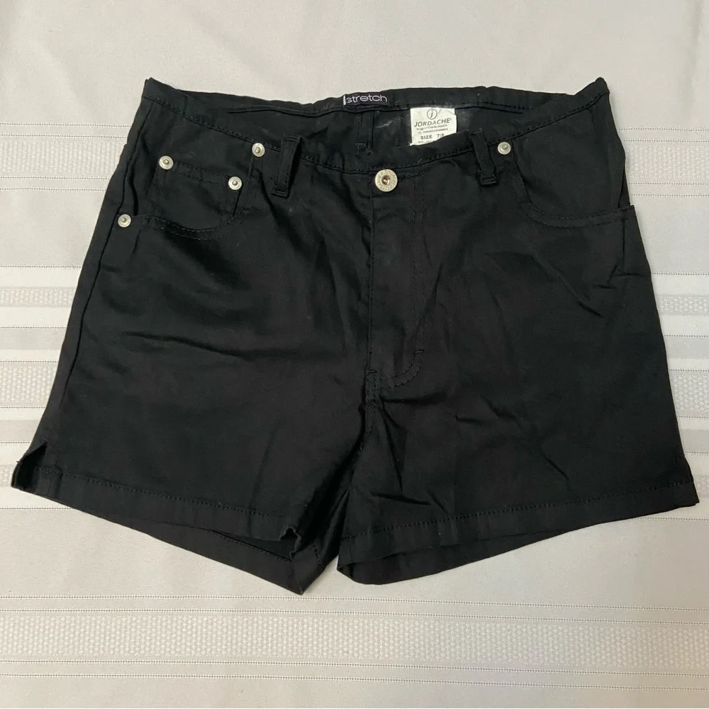 Jordache Black Stretch Split Hem Women/ Juniors Shorts size 7/8
